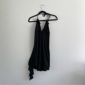 NWT Edikted Black Open Back Ruffle Mini Dress